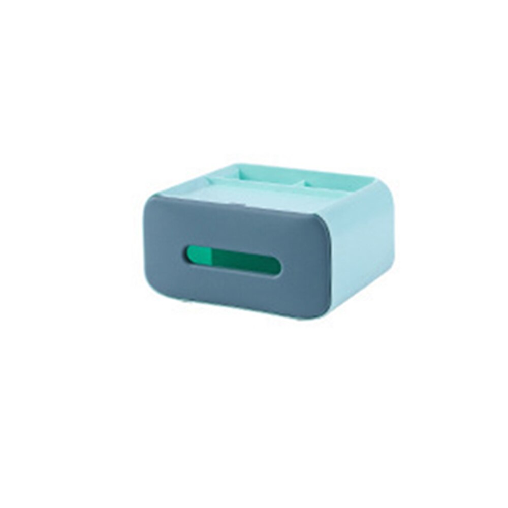 Multifunctional Desktop Organizer Home Remote Control Holder Pencil Scissor Container Tissue Box Storage Boxes: Sky Blue
