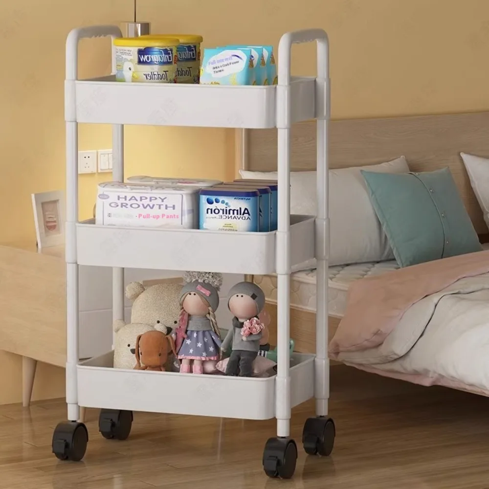 Boekenplankopslagwagen Mobiele keukenwagen Organizer met wielen Kloof Mobiele boekenplankwagen Huishoudelijke snacks Opbergrek