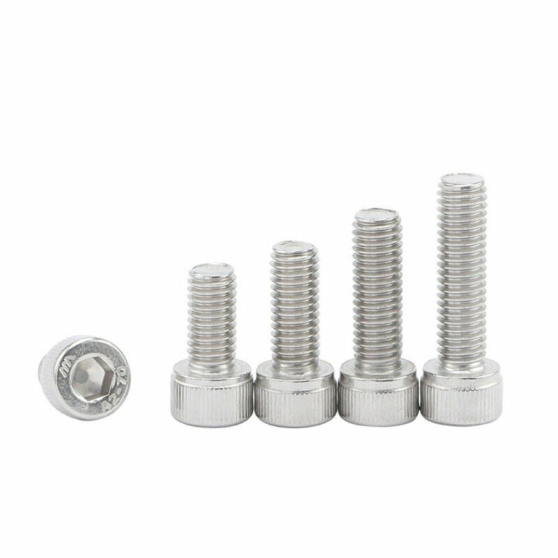 50 Uds M2 (2mm) perno hexagonal interno de bicicleta 304 perno de tornillo de acero inoxidable plateado 4-30mm perno hexagonal interno