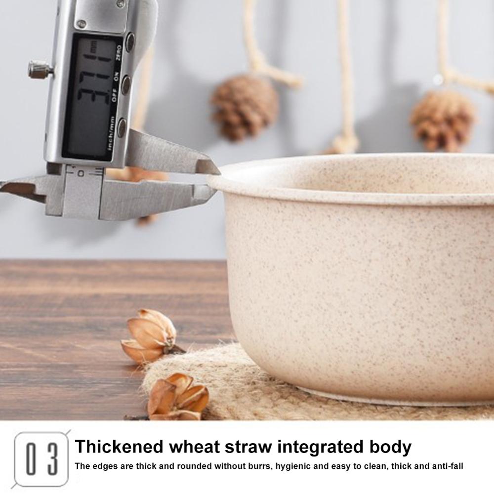 3pcs 300/500/900ml Wheat Straw Food Storage Containers with Lid Microwave Safe Cereal thickening Bowl With silicone seal