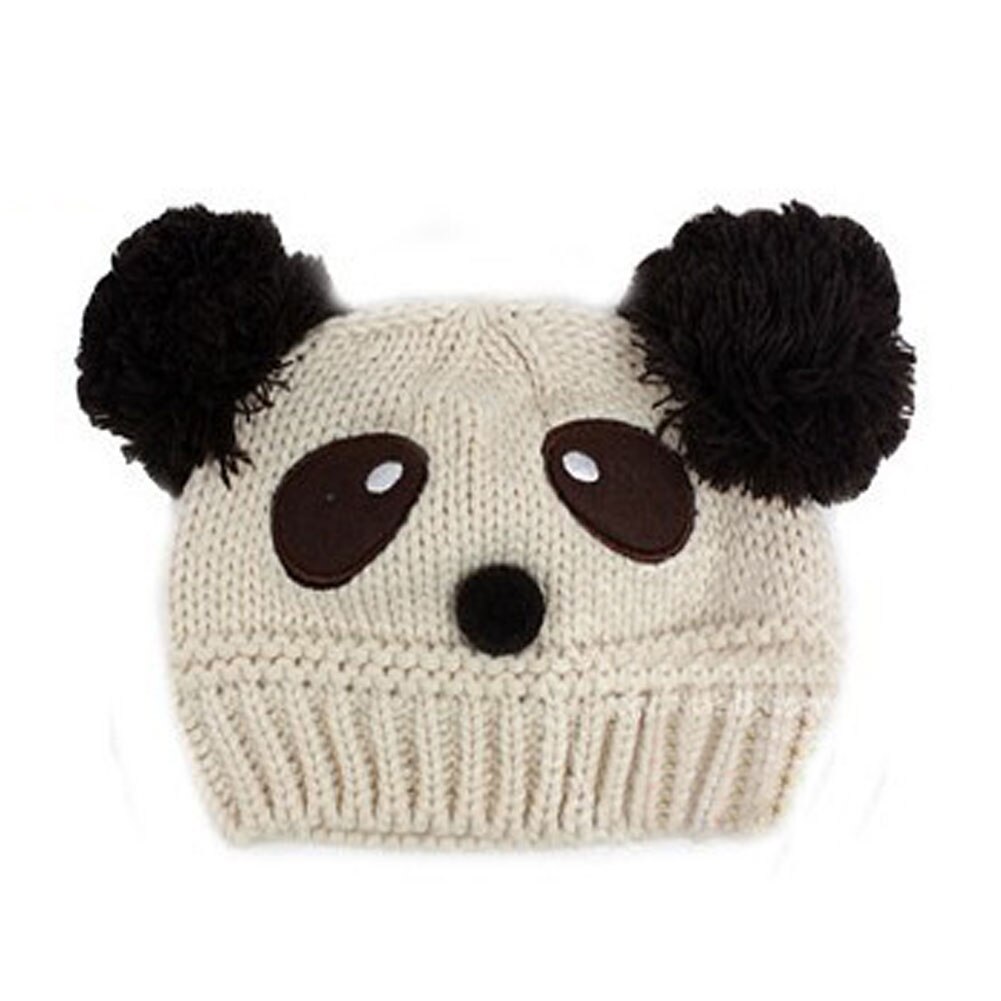 Adorable Panda, chapeaux pour bébés, bonnet tricoté pour enfants, garde au , bonnet Crochet, SER88: Beige