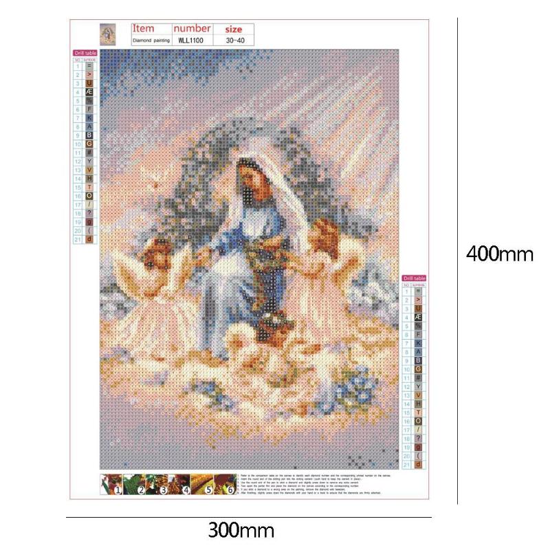 5D DIY Full Drill Diamond Painting Guardian Angel Butterfly Cross Stitch Needlework Kit Home Decor Oxidation Resistance 40*30cm: I