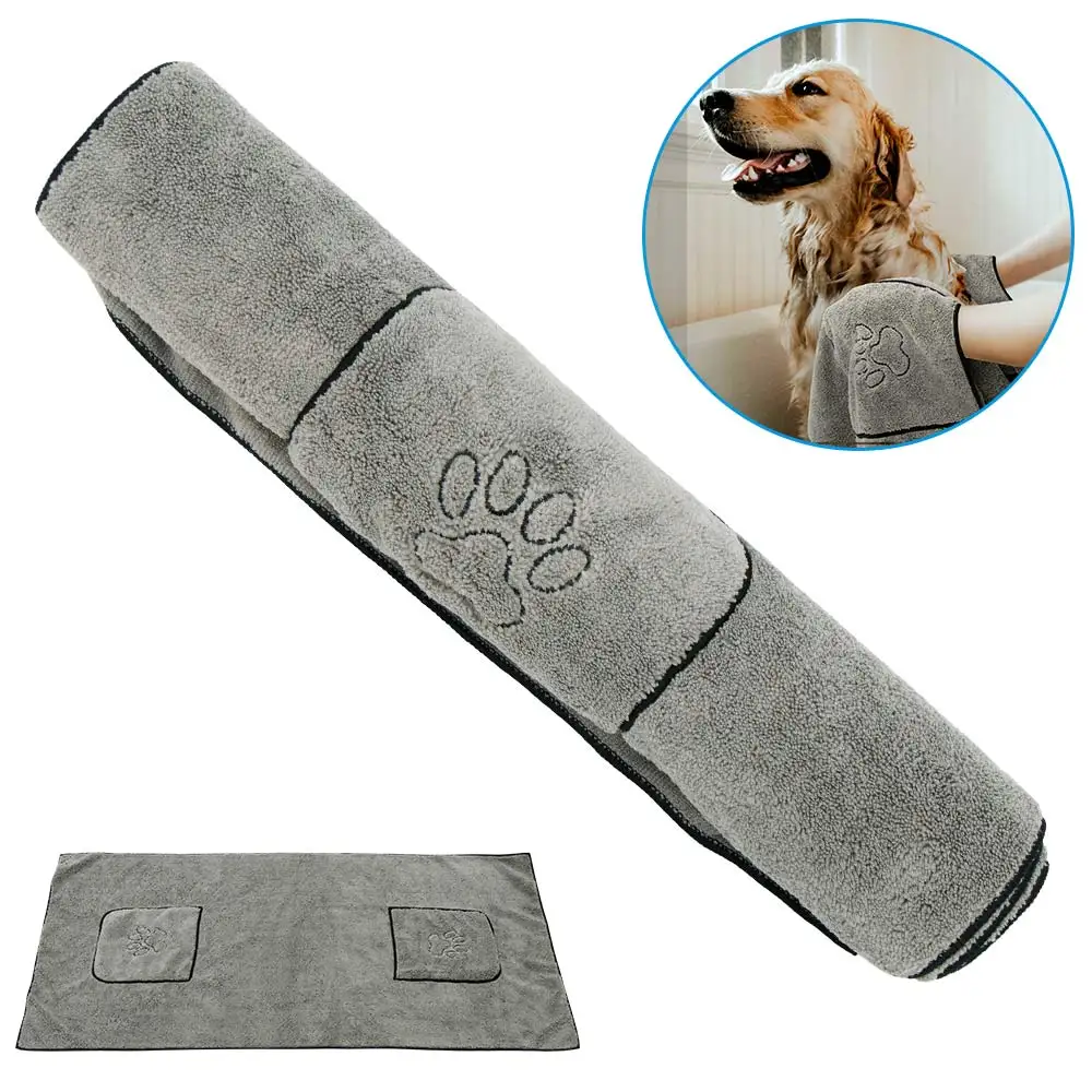 Super Absorbent Big Puppy Pet Dog Towel Bathrobe Bath Towels Quick-Drying Cat Bath Towel Bath Supplies Dog Towel Microfiber: Default Title