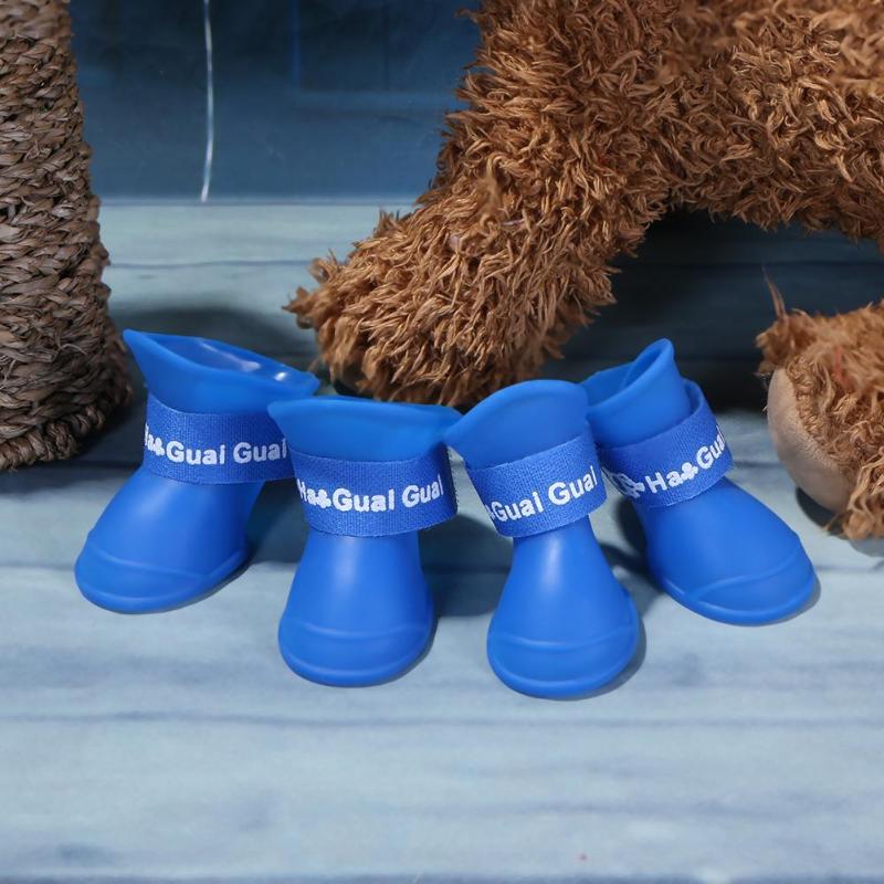 4 stks/partij Anti-slip Hond Schoenen Waterdicht Regen Snowboots Siliconen Huisdier Puppy Hond Teddy Chihuahua Schoenen Huisdier producten