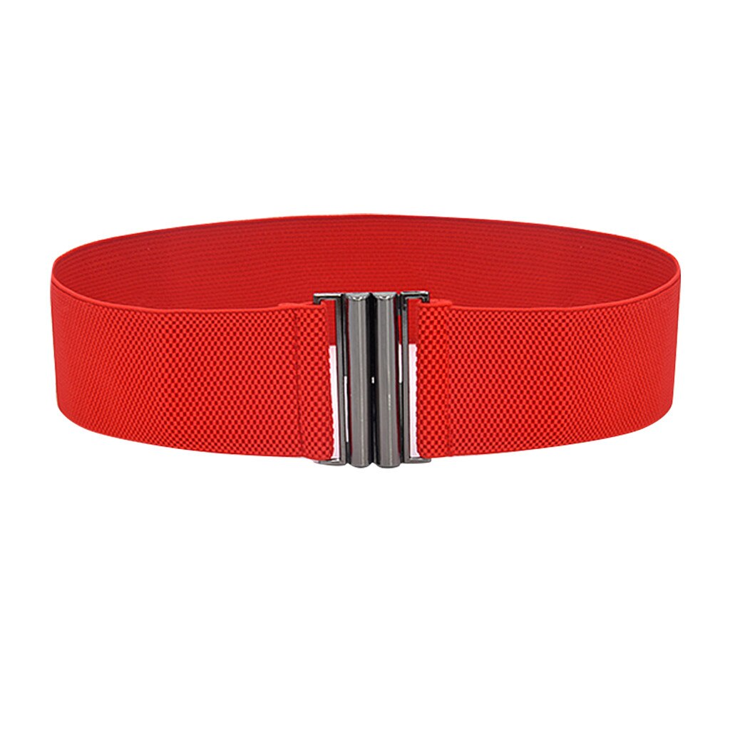 Taille Riem Vrouwen Brede Elastische Jurk Riem Jeans Accessoires Stretch Elastische Brede Corset Taille Metalen Gesp Mujer Femme # l20: Red 