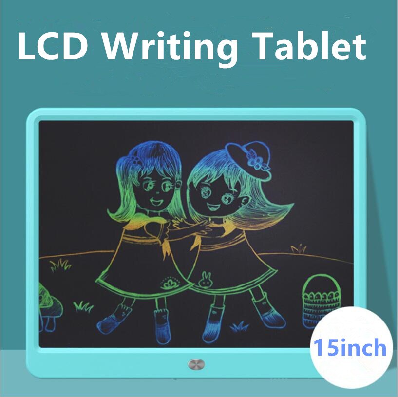 15inch Smart Writing Board Drawing Tablet LCD Screen Writing Tablet Digital Graphic Tablets Electronic Handwriting Pad with Pen: 15inch color blue