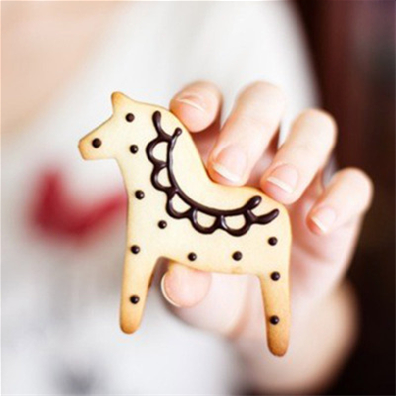 Rvs Paard Modellering Cookie Cutter Mold Cake Decorating Biscuit Gebak Bakvorm Cookie Stempel Gingerbread Man