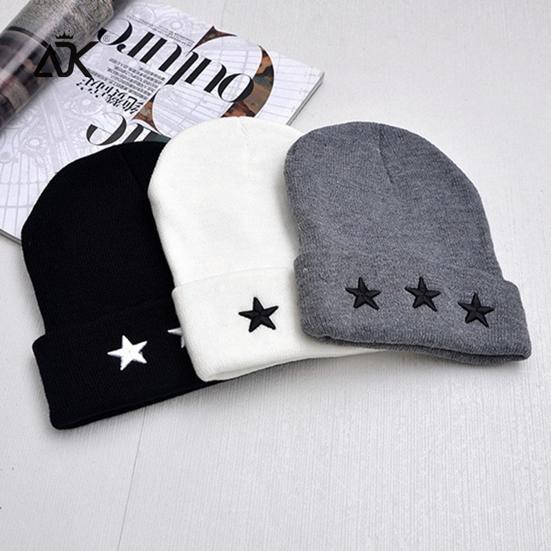 Chapeau tricoté Hip Hop brodé | Casquette d'hiver pour femmes, Bonnet étoiles extérieur, Bonnet de Ski couleur unie, Bonnet de Ski femme, automne et printemps