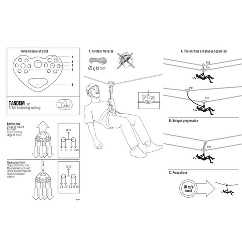 30KN Double Trolley Pulley Aluminum Zip Line Rock Climbing Mountaineering Rescue K1KD