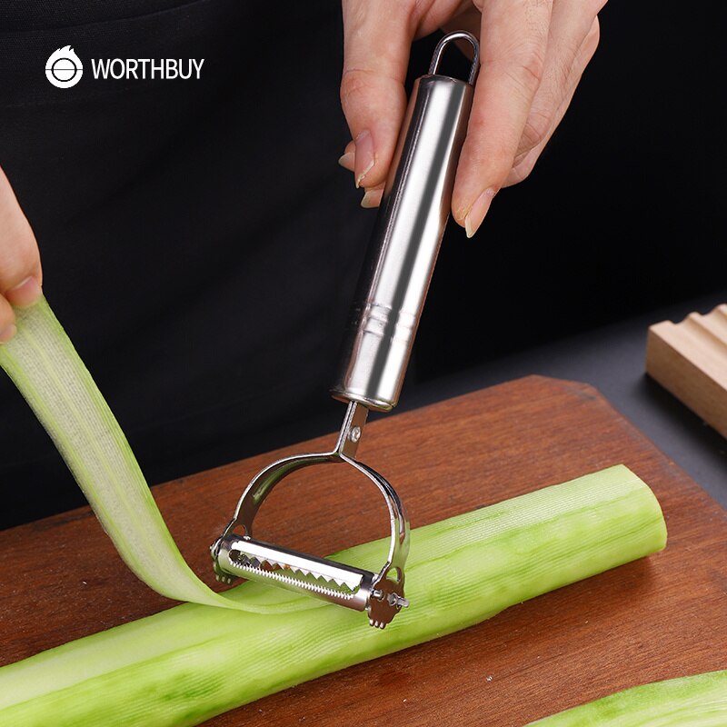 WORTHBUY 3 Pcs/Set Multifunctionele Fruit Dunschiller Rvs Groente Rasp Slicer Dunschiller Keuken Gadgets