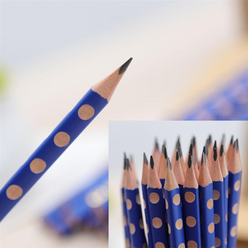 Lápiz corrector de postura con agujeros triangulares, 12 Uds., para escuela, oficina, papelería (azul)