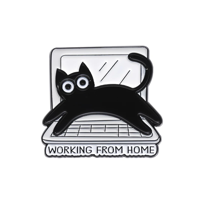 Alfileres esmaltados I'M A PURRGRAMMER, un gato informático que ama el trabajo, broches, insignia para solapa, mochila, Animal divertido, de joyería Punk: Color dorado