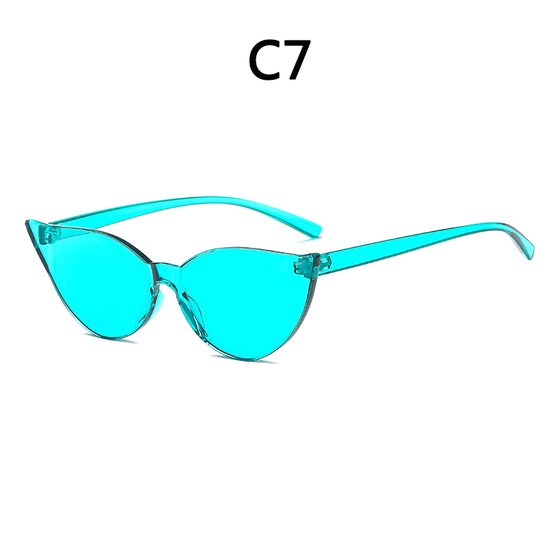 Boyseen retro randloze cat eye zonnebril dames merk 90s trendy kleine groene oranje cat eye zonnebrillen  a003: C7