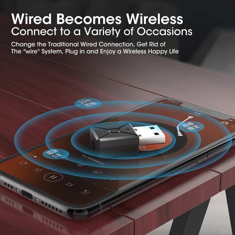 USB Bluetooth 5.0 Adapter Transmitter Bluetooth Re... – Vicedeal