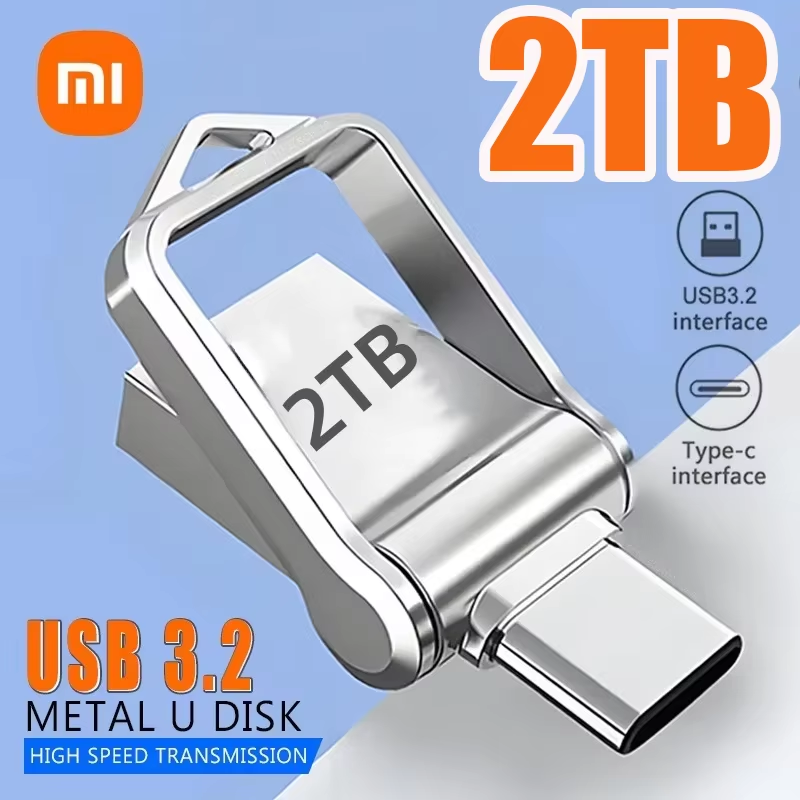 Xiaomi 2TB USB 3.2 Flash Drive High Speed Type-C Interface Dual-Use Flash Memory 512GB 1TB Stick For Phone Windows 11 Computer