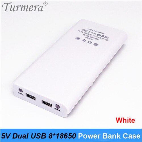 корпус для повербанка 5V Dual USB 8*18650 Power Bank Battery Box Mobile Phone Charger DIY Shell Case Suggest: white