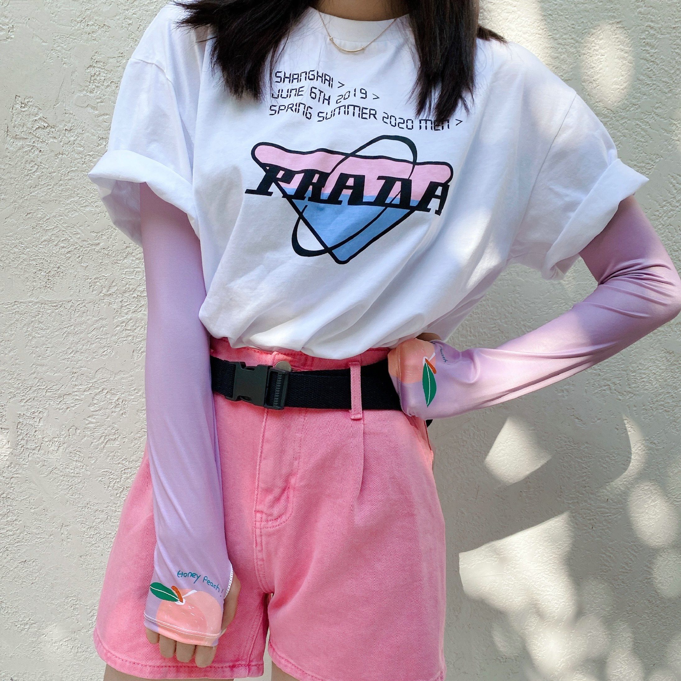 2 Stuks = 1 Pairs Koreaanse Stijl Leuke Fruit Perzik Oversleeves Alle-Match Zon Bescherming Uv Zon bescherming Arm Mouwen