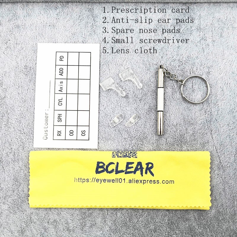 BCLEAR, armação de óculos de alta graduação, armação de liga de metal, armação de óculos meio quadro, armação de óculos feminino S99002