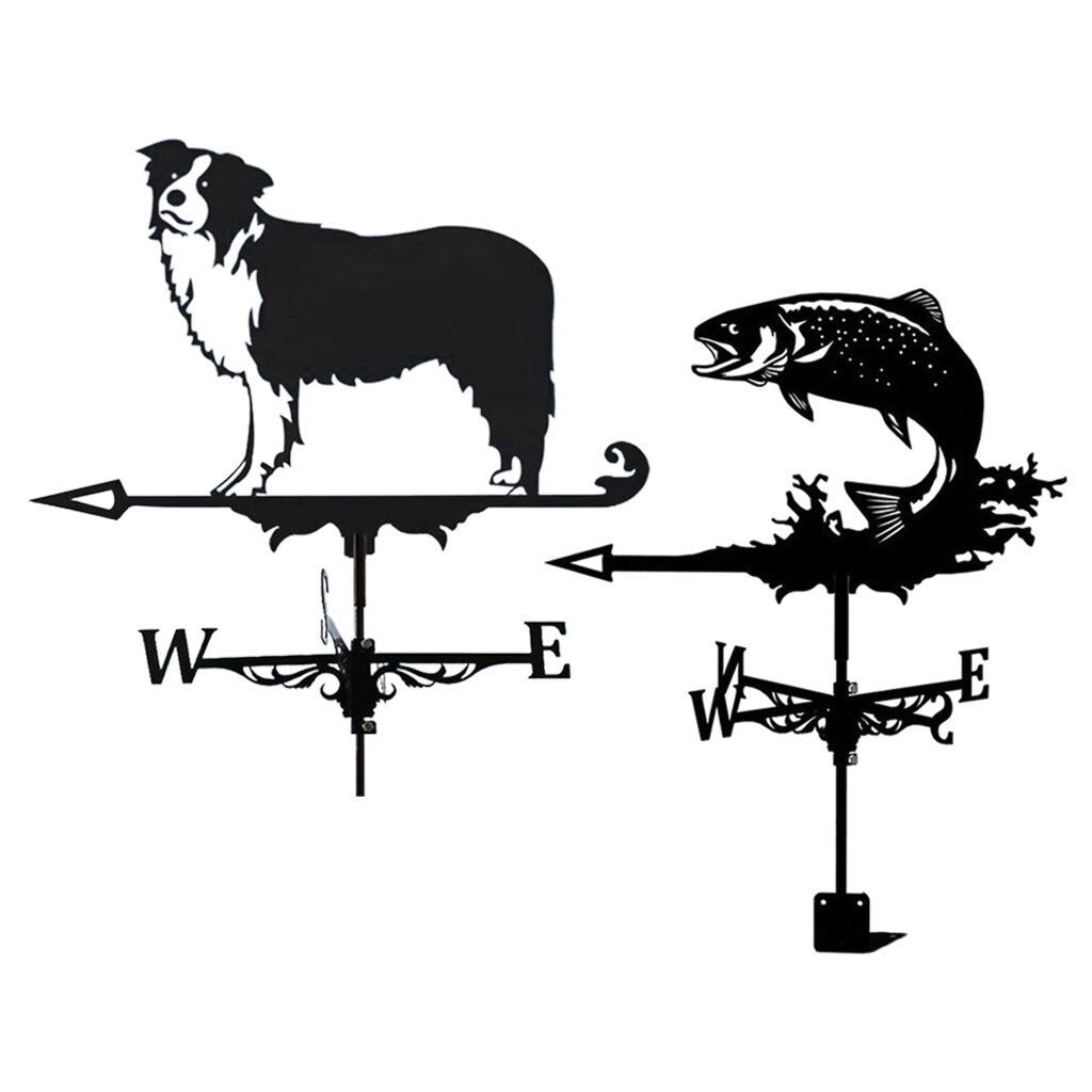 Farmhouse Weather Vanes Roof Mount, Wind Direction Indicator Kit Outdoor Metal Bracket Weather Vane