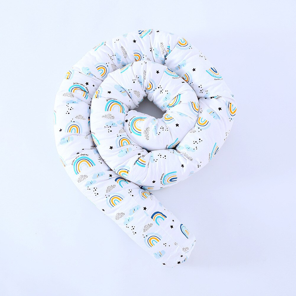 Newborn Baby Bed Splice Bumper Long Pillow Children Sleeping Anti-collision Bed Back Children Room Bumper Bedding Decoration: blue 250cm