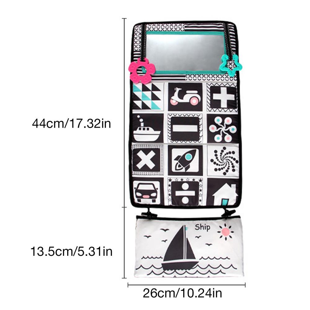 Tummy Time Floor Baby Mirror Toy High Contrast Activity Mirror Toddler Teether Toy Activity Developmental Black And White Toys