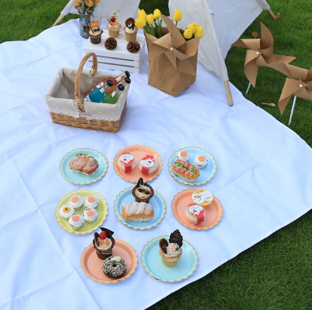 7-Inch Wegwerp Plaat Picknick Plaat Taart Plaat Kinderen Verjaardag Partij Papier Plaat Dessert Tafel Decoratieve Servies