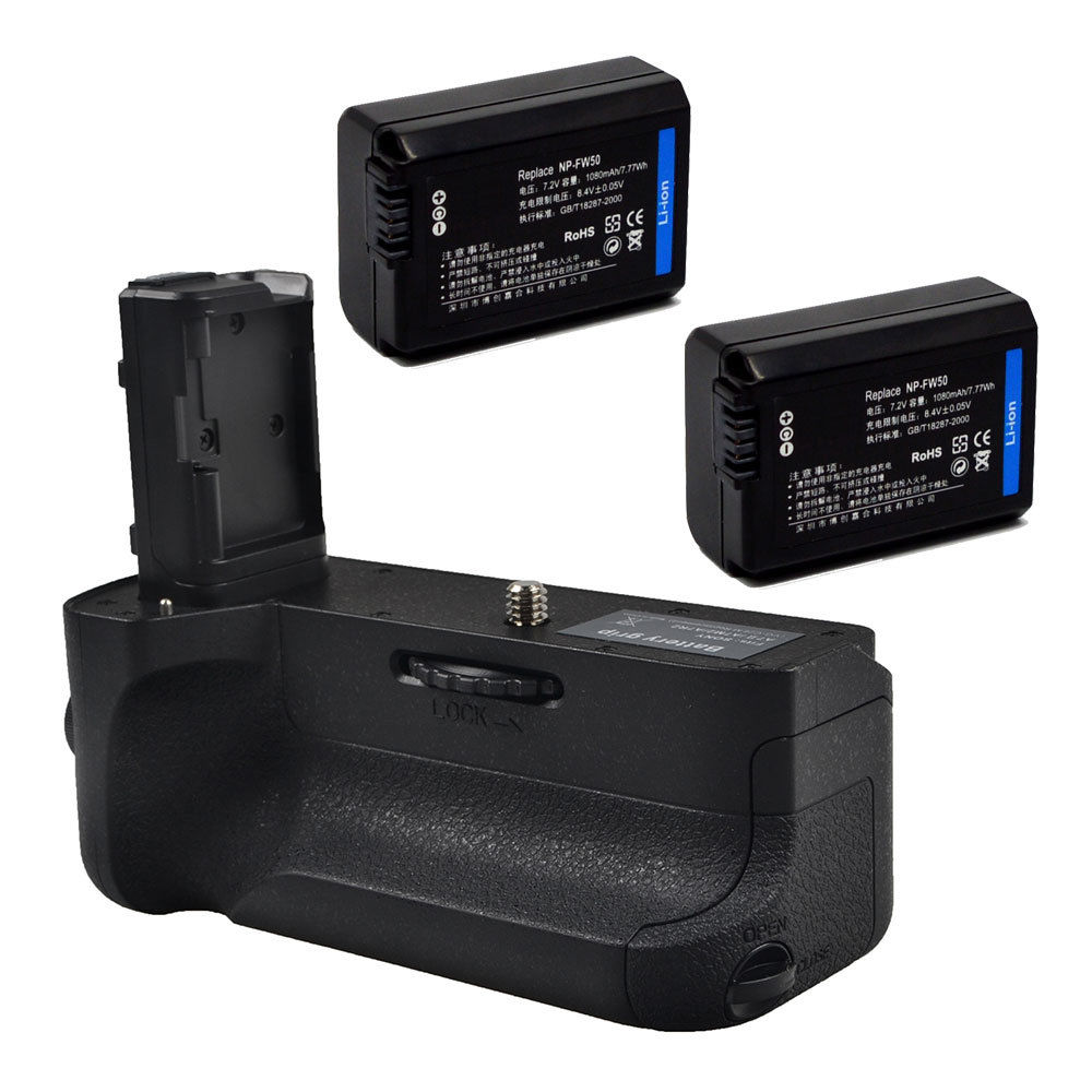 JINTU – Pack support de batterie + télécommande IR + 2 pièces NP-FW50, Kit pour SONY A7II A7RII A7SII DSLR caméra sans miroir BG-3EIR