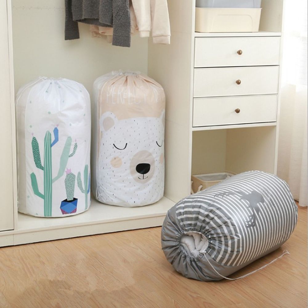 Reusable Foldable Flower Printing Storage Bag Clothes Container Quilt Organizer Bag Storage Pouch Home Closet Organization