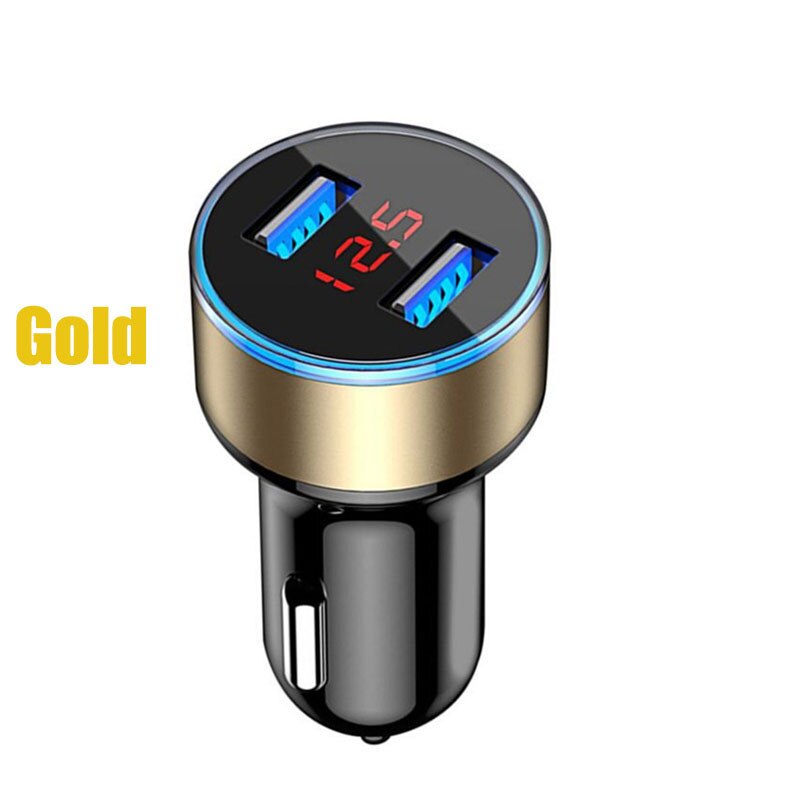 3.1A Dual USB LED Mobile Phone Fast Car Charger For Samsung A02S A32 A42 A72 5G S21 S20 FE A21S A51 A71 M31 M51 Note 20 Charger: Gold