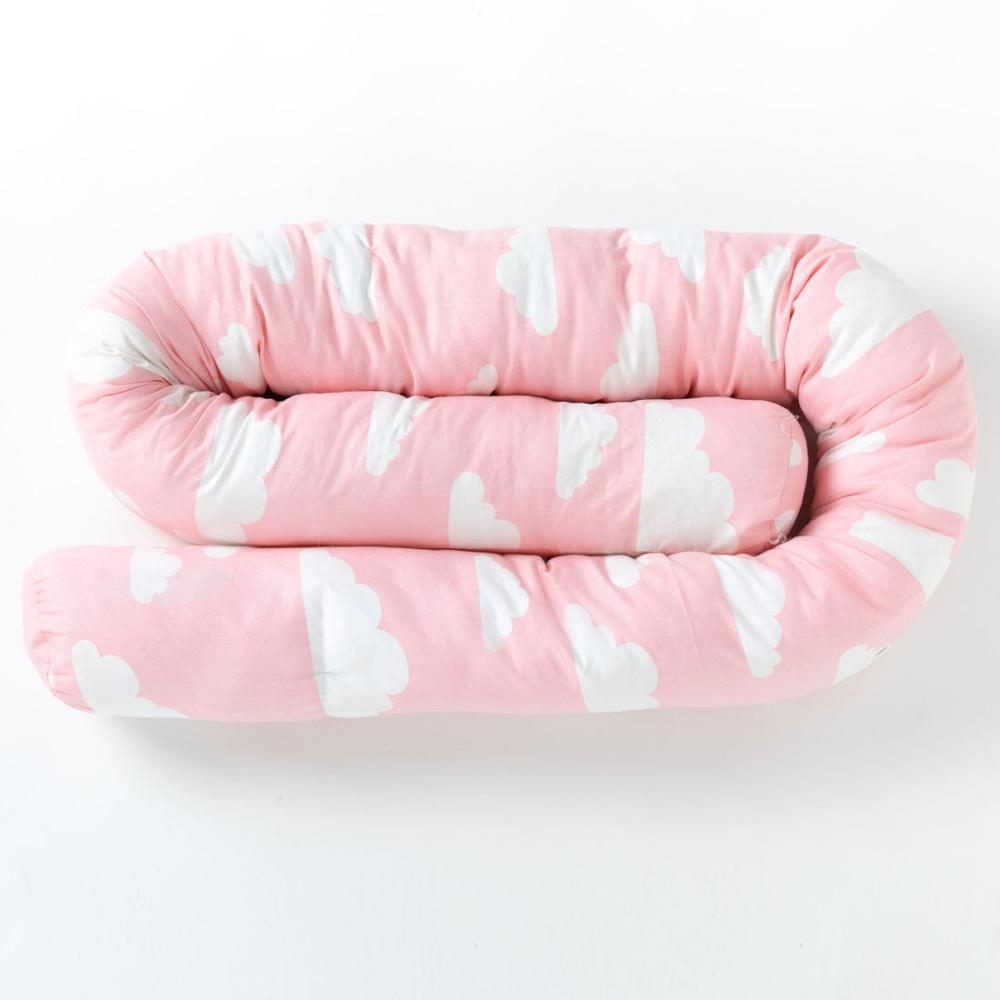 200Cm * 12Cm Baby Bed Bumper Gedrukt Bumper Pads Baby Crib Liner Kussen Kind Room Decor Foto Props: pink clouds