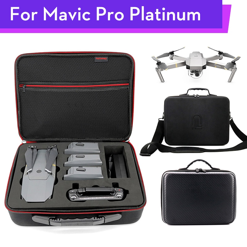 Mavic pro Updated Hardshell Carrying Carbon Fiber Case Waterproof Battery Storage Box DJI Mavic pro Drone (Black)