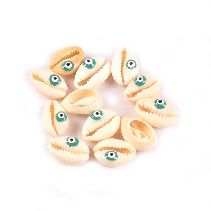 Evil Eyes Conch Shells Beads DIY Scrapbook Craft Natural Seashell For Making Jewelry Bracelet Nautical Home Decorations 10Pcs: 8