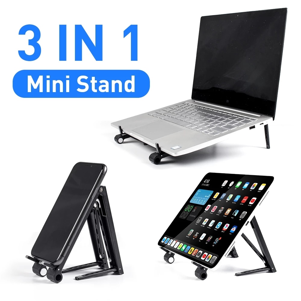 Mini Laptop Houder Verstelbare Draagbare Telefoon Stand Ondersteuning 3in1 Notebook Stand Houder Voor Macbook Iphone Ipad