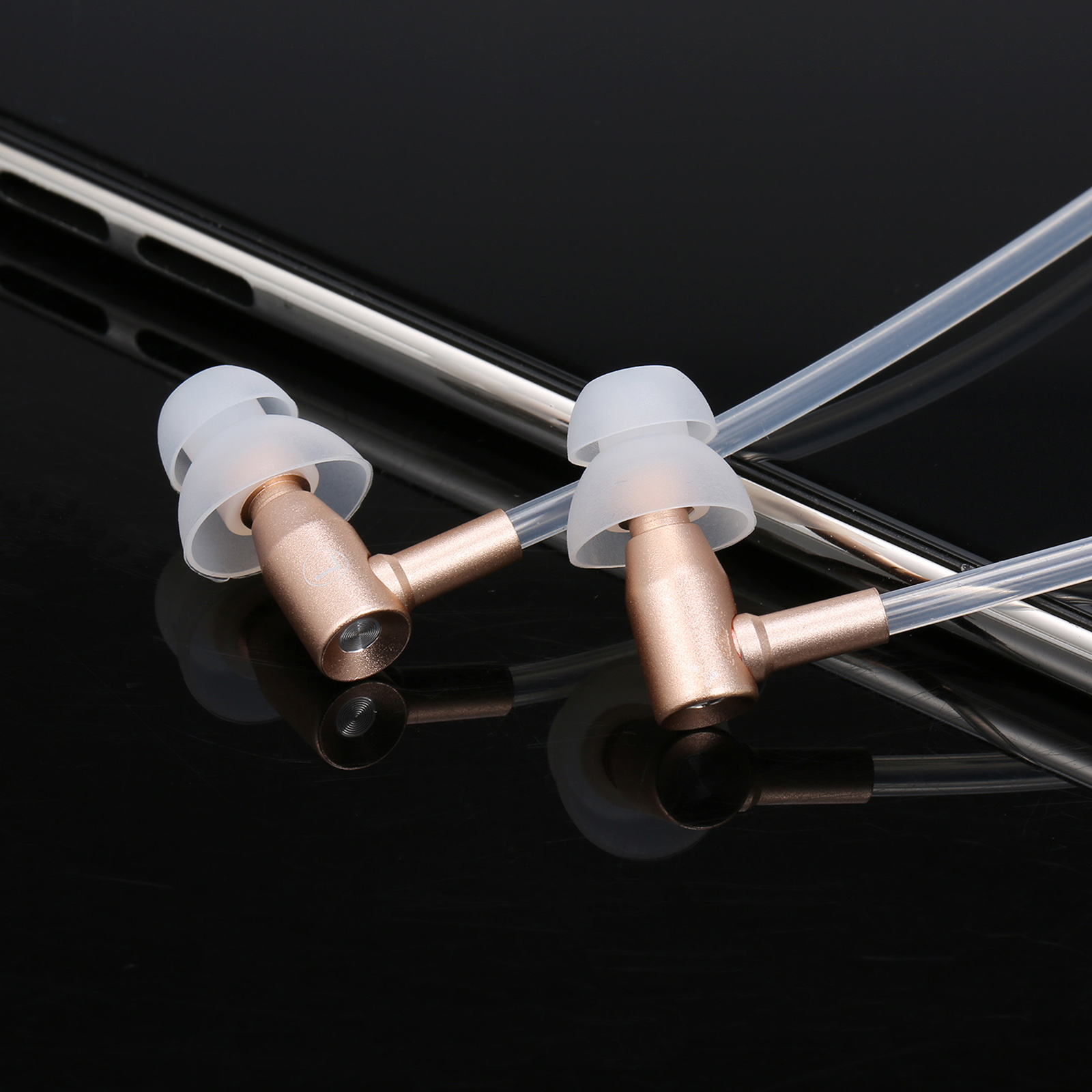 FC31 Air Tube Anti-radiation In-ear Headphones 3.5mm Wired Music Headset Radiation Free Earphone Reduction Line Control with Mic