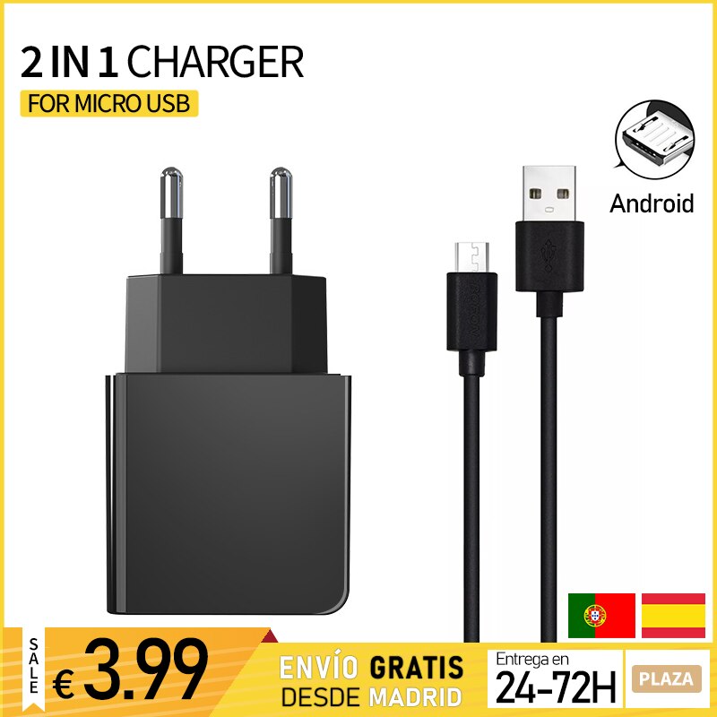 Lader Met Data Kabel Micro Usb 1 Meter 2.0 5V/1.1A Compatibel Met Android Mobiele Telefoon Smartphone Tablet speaker Kleur Zwart