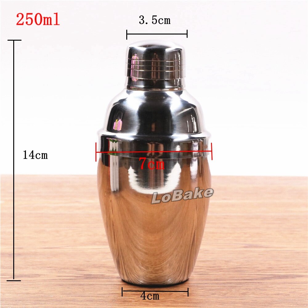 250ml thickened cocktail shaker stainless steel protein shaker bottles wine mixer milk shakers for bar tools and equipments