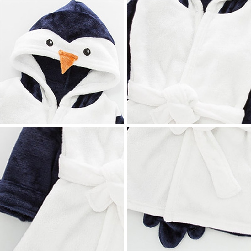 Melario Boys Girls Robes Cute Cartoon Children Bathrobes Hooded for Girl Kids Sleepwear Robe 2 6Y Children Clothing