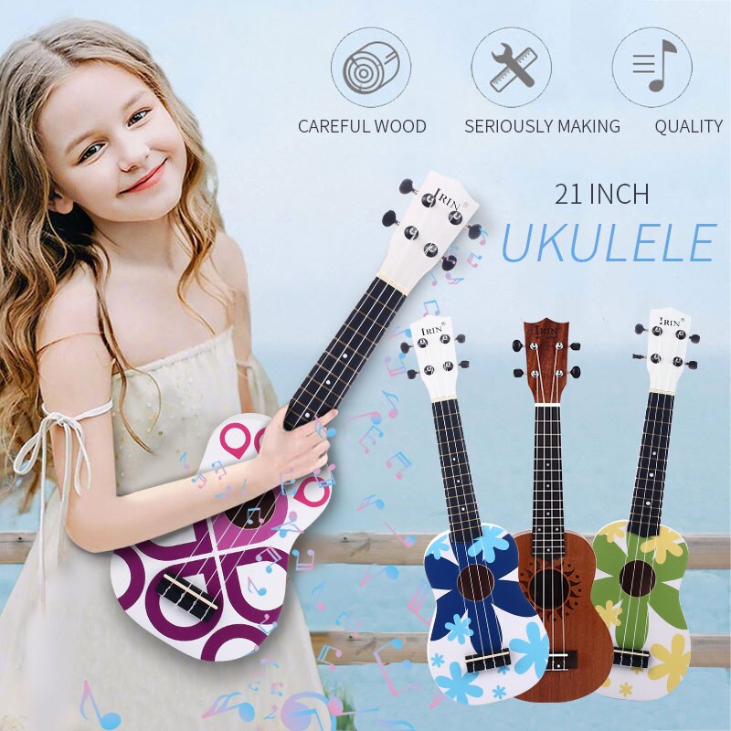 21 Inch Kleurrijke Sopraan Ukelele Akoestische Nylon 6 Snaren Hawaii Gitaar Guitarra Musica Instrument Voor Kinderen En Beginners