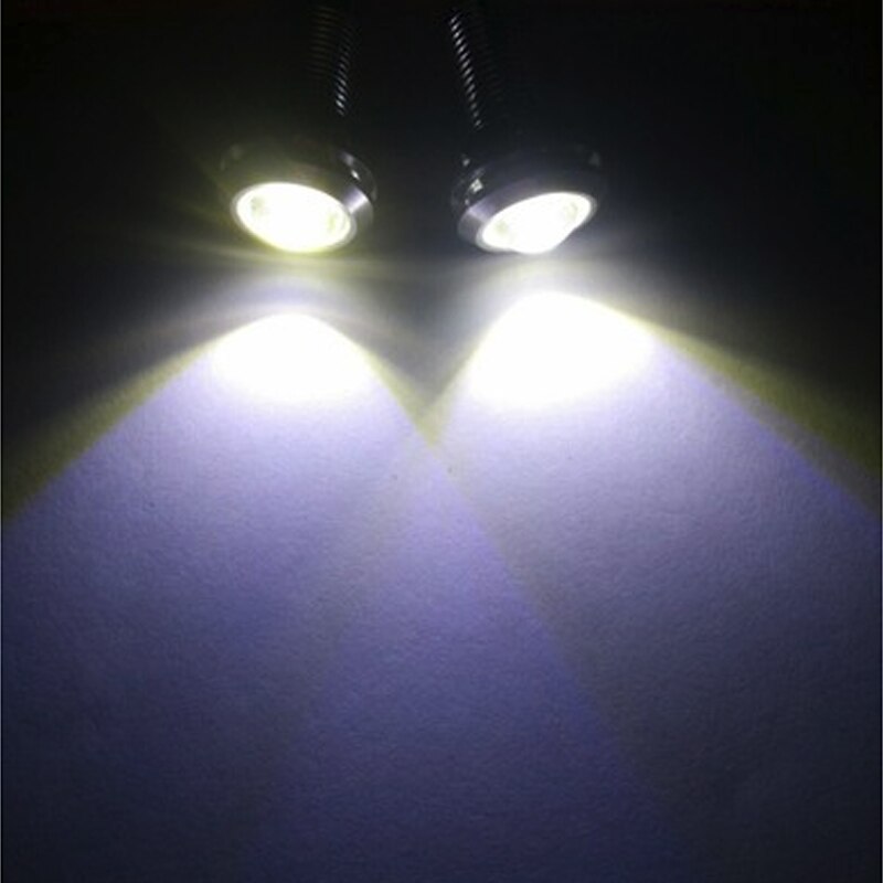 Luz LED de marcha diurna de ojo de águila, lámpara de marcha atrás DRL, blanco, 12V, 5W, Ojo de águila, ojo de halcón, luces de circulación diurna, accesorio para coche de 23mm: 2pcs White