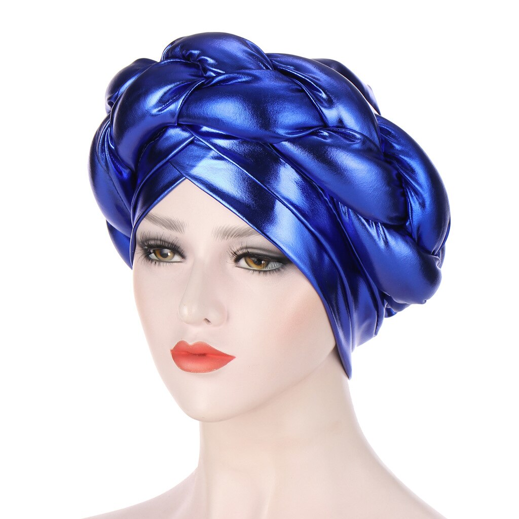 Latest Aso Oke Auto Gele Headtie Already Handmade African Cap Nigerian Wedding Gele Women Braid Turbans Ladies Head Wraps: Sapphire
