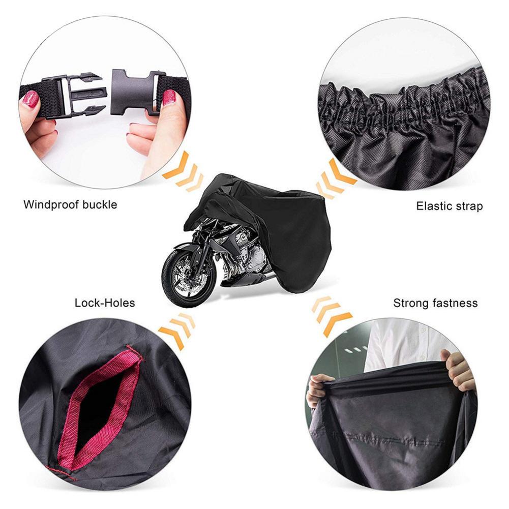 Motorcycle Covers Waterproof UV Protective Tear Proof Motorbike Cover With Safety Cloth Lock Holes 4Sizes