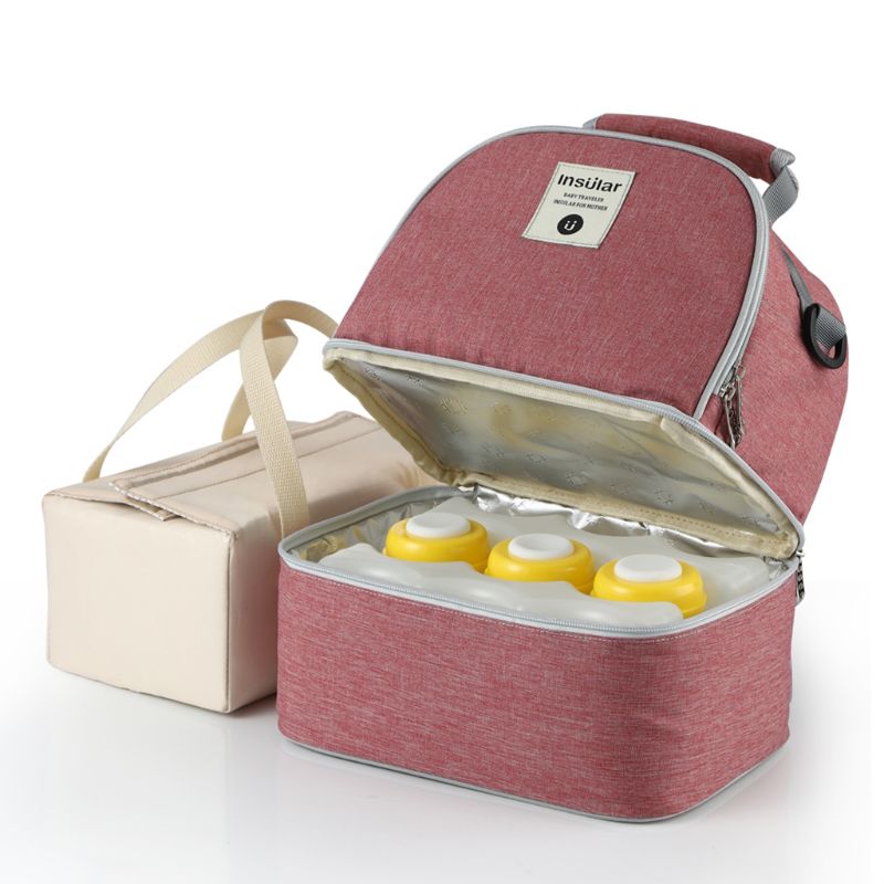 Doppel Schicht Brust Milch Kühler Tasche Feuchtigkeits Rucksack mit Eis Pack Flasche: R