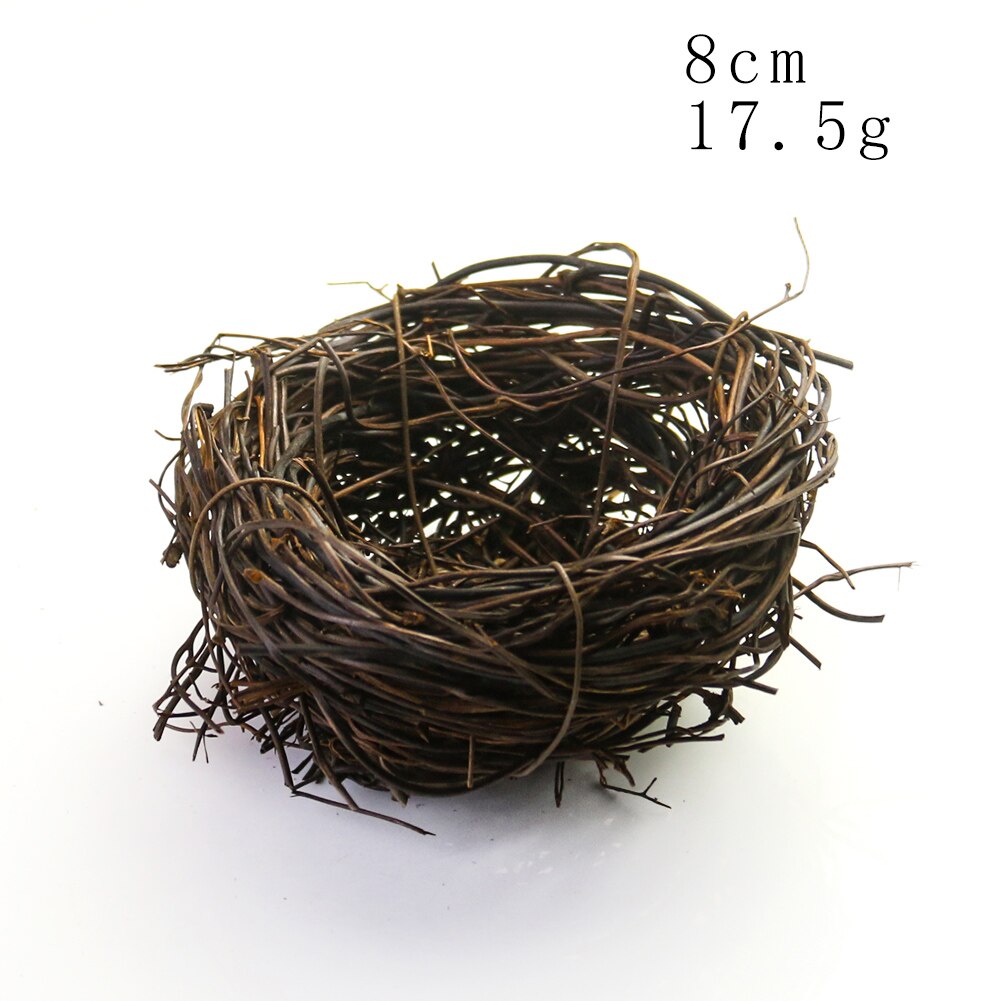 Retro Natura Handmade Weave Rattan Bird Nest Easter Christma Craft Vine Simulation Bird Nest Garden Courtyard Wedding Home Decor: 1PC   about  8CM