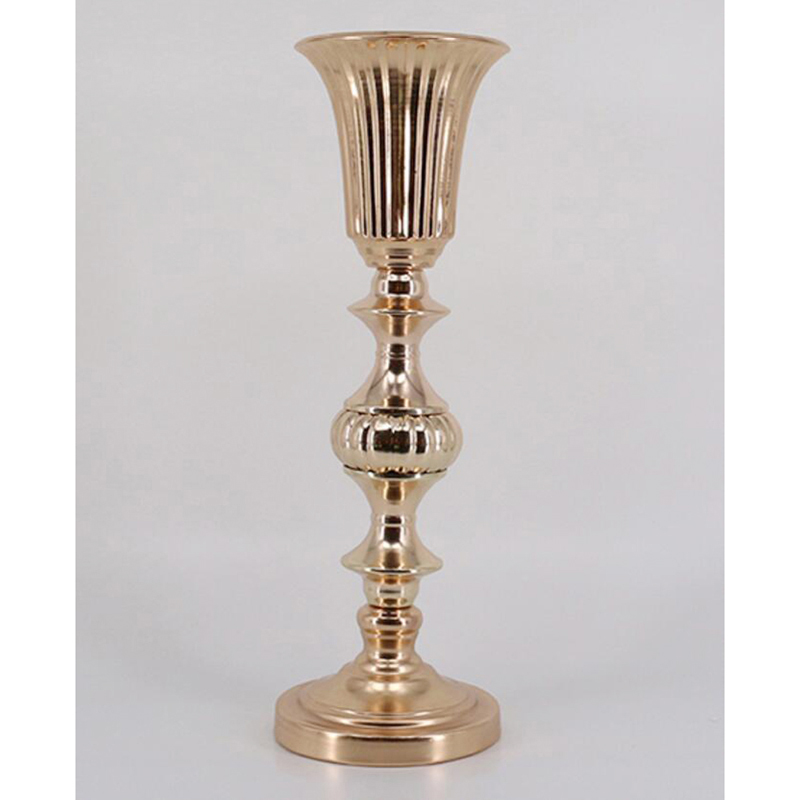 50cm/20'' Gold Tabletop Vase Metal Flower Vase Table Centerpiece For Mariage Metal Flowers Vases For Wedding Decoration 005