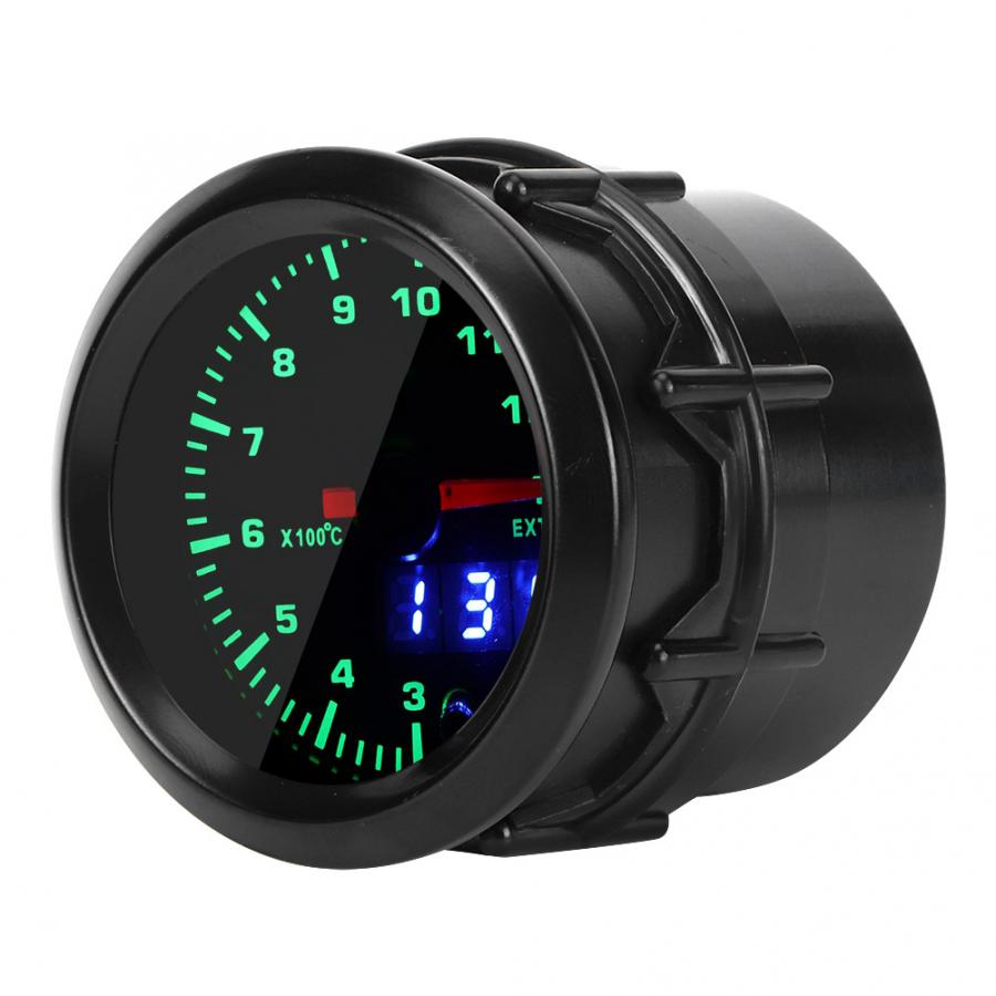 2in Universal Exhaust Temperature Gauge Meter Pointer Digital LED Display Suitable For All 12V Car Models Car Accessories