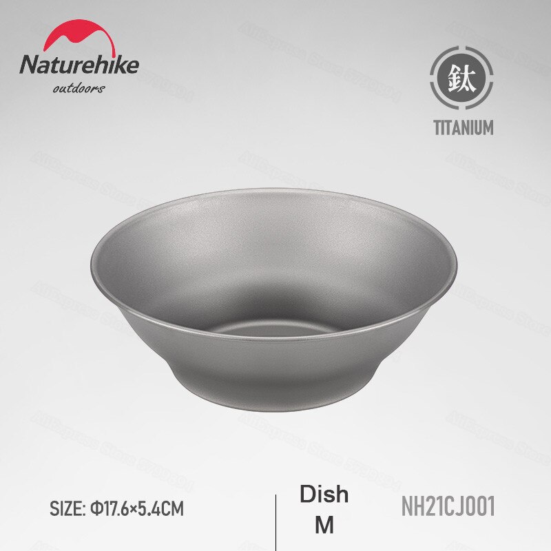 Naturehike Outdoor Pure Titanium Servies Draagbare Picknick Set Barbecue Apparaat Titanium Schotel Kom Voedsel Apparatuur Ultralight: M-Dish