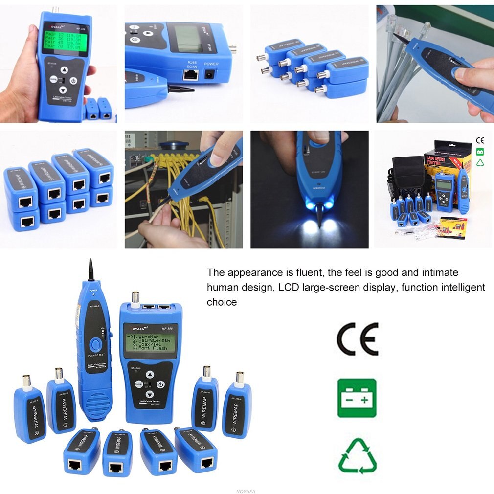 Original Noyafa Portable Wire Fault Locator Monitoring Network Cable Tester Line Finder LAN Network Coacial BNC NF-388