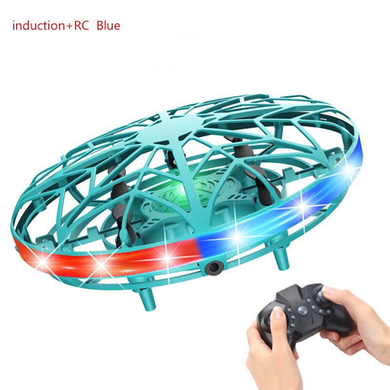 ZK20 Magical Fingertip Flying Ground Amphibious Gyro Levitation Induction Gyro UFO Drone Adult Decompression Toy Kids Toy: RC blue