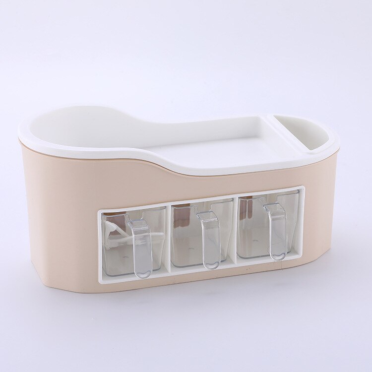 Kitchen Supplies Multi Functional Seasoning Box Shelf Seasoning Can Set Bottle Plastic Storage Box: Nordic rice