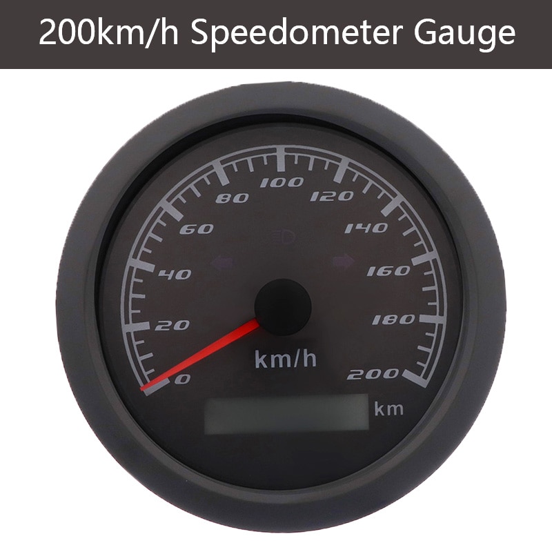 Speedometer Gauge 120 km/h 200 km/h With Left Right High Beam Indicator Lights Car Boat Speed Meter Without GPS Antenna